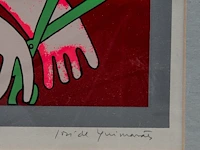 José de guimaraes (1939), untitled lithograph, n° 21/99 48 x 33 cm. (18.89 x 12.99 in.), frame: 67 x 50 cm. (26.37 x 19.67 in.) - afbeelding 4 van  5