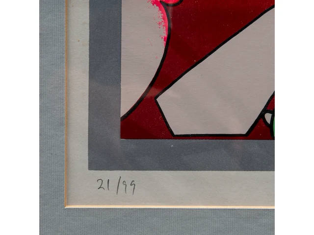 José de guimaraes (1939), untitled lithograph, n° 21/99 48 x 33 cm. (18.89 x 12.99 in.), frame: 67 x 50 cm. (26.37 x 19.67 in.) - afbeelding 5 van  5