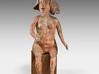 José vermeersch (1922-1997), sitting woman, 1969, terracotta 72 cm. (28.35 in.)
