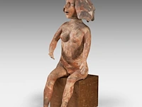 José vermeersch (1922-1997), sitting woman, 1969, terracotta 72 cm. (28.35 in.) - afbeelding 2 van  8