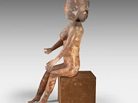 José vermeersch (1922-1997), sitting woman, 1969, terracotta 72 cm. (28.35 in.) - afbeelding 3 van  8