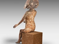 José vermeersch (1922-1997), sitting woman, 1969, terracotta 72 cm. (28.35 in.) - afbeelding 4 van  8
