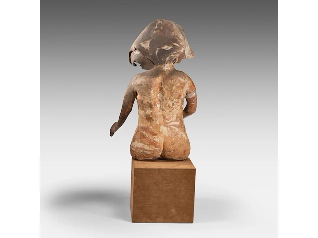 José vermeersch (1922-1997), sitting woman, 1969, terracotta 72 cm. (28.35 in.) - afbeelding 5 van  8