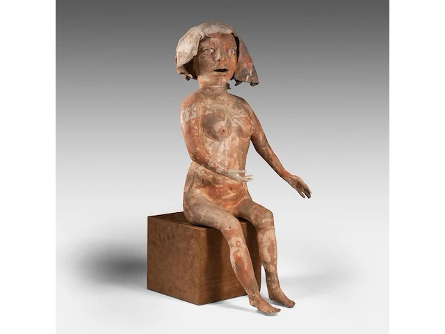 José vermeersch (1922-1997), sitting woman, 1969, terracotta 72 cm. (28.35 in.) - afbeelding 7 van  8