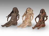 José vermeersch (1922-1997), three sitting women, 1974, terracotta, n° 7 - 11 - 17/25 20 cm. (7.87 in.) - afbeelding 2 van  8