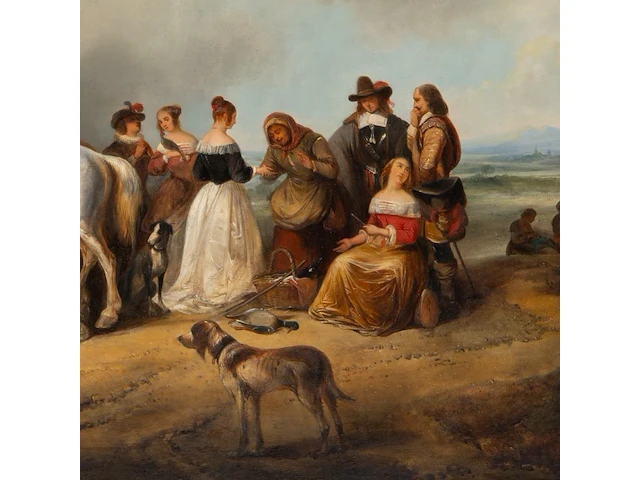 Joseph jacops (1806-1856), after the hunt, 1844, oil on panel 92 x 125 cm. (36.21 x 49.21 in.), frame: 125 x 158 cm. (49.21 x 62.20 in.) - afbeelding 5 van  8