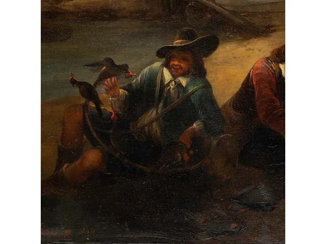 Joseph jacops (1806-1856), after the hunt, 1844, oil on panel 92 x 125 cm. (36.21 x 49.21 in.), frame: 125 x 158 cm. (49.21 x 62.20 in.) - afbeelding 8 van  8