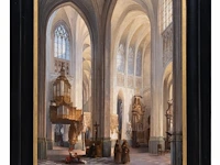 Joseph maswiens (1828-1880), interior of saint peter's church in louvain, oil on canvas, 74 x 57.5 cm. (29.12 x 22.64 in.), frame: 94 x 78 cm. (37.00 x 30.71 in.) - afbeelding 2 van  6