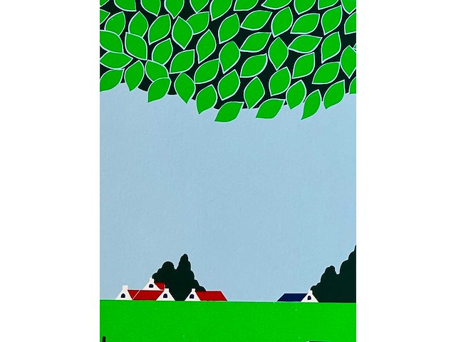 Joseph willaert - postzegel met landschap - kleurenzeefdruk - afbeelding 2 van  12