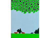 Joseph willaert - postzegel met landschap - kleurenzeefdruk - afbeelding 2 van  12