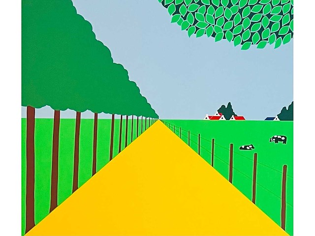 Joseph willaert - postzegel met landschap - kleurenzeefdruk - afbeelding 1 van  12