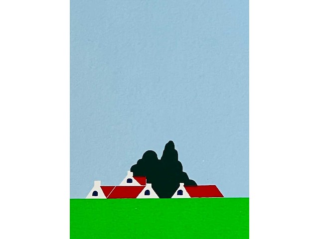 Joseph willaert - postzegel met landschap - kleurenzeefdruk - afbeelding 10 van  12