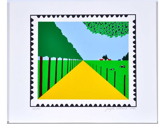 Joseph willaert - postzegel met landschap - kleurenzeefdruk - afbeelding 3 van  8