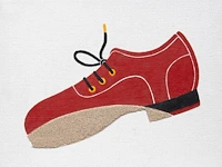 Joseph willaert (1936-2014), 'schoen in zandstap', 2001, mixed media 26 x 26 cm. (10.24 x 10.24 in.)