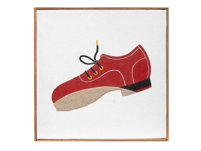 Joseph willaert (1936-2014), 'schoen in zandstap', 2001, mixed media 26 x 26 cm. (10.24 x 10.24 in.) - afbeelding 2 van  4