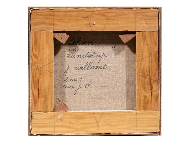 Joseph willaert (1936-2014), 'schoen in zandstap', 2001, mixed media 26 x 26 cm. (10.24 x 10.24 in.) - afbeelding 3 van  4