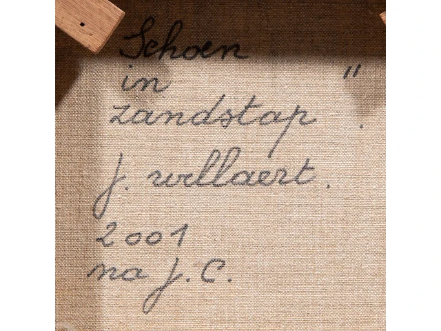 Joseph willaert (1936-2014), 'schoen in zandstap', 2001, mixed media 26 x 26 cm. (10.24 x 10.24 in.) - afbeelding 4 van  4