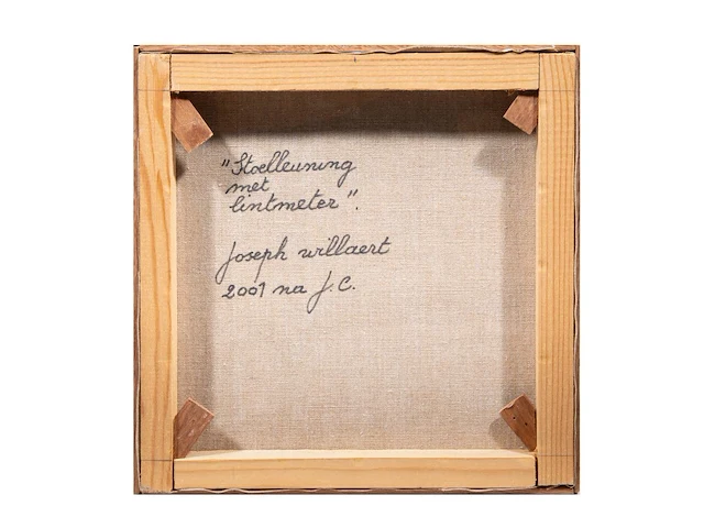 Joseph willaert (1936-2014), 'stoelleuning met lintmeter', 2001, mixed media 28 x 28 cm. (11.01 x 11.01 in.) - afbeelding 3 van  4