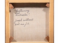 Joseph willaert (1936-2014), 'stoelleuning met lintmeter', 2001, mixed media 28 x 28 cm. (11.01 x 11.01 in.) - afbeelding 3 van  4
