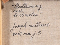 Joseph willaert (1936-2014), 'stoelleuning met lintmeter', 2001, mixed media 28 x 28 cm. (11.01 x 11.01 in.) - afbeelding 4 van  4
