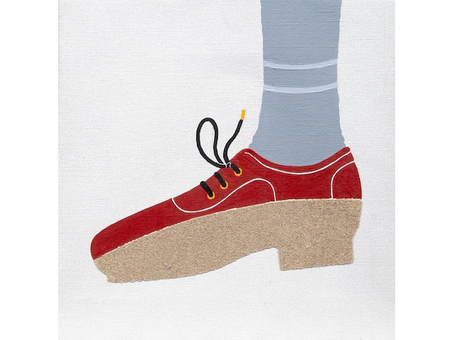 Joseph willaert (1936-2014), 'voet in duinenstap', 2001, mixed media 27 x 27 cm. (10.63 x 10.63 in.) - afbeelding 1 van  4