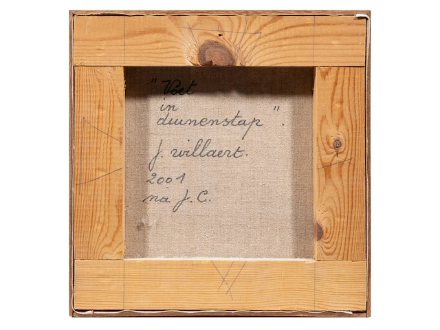 Joseph willaert (1936-2014), 'voet in duinenstap', 2001, mixed media 27 x 27 cm. (10.63 x 10.63 in.) - afbeelding 3 van  4