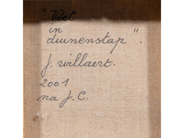 Joseph willaert (1936-2014), 'voet in duinenstap', 2001, mixed media 27 x 27 cm. (10.63 x 10.63 in.) - afbeelding 4 van  4