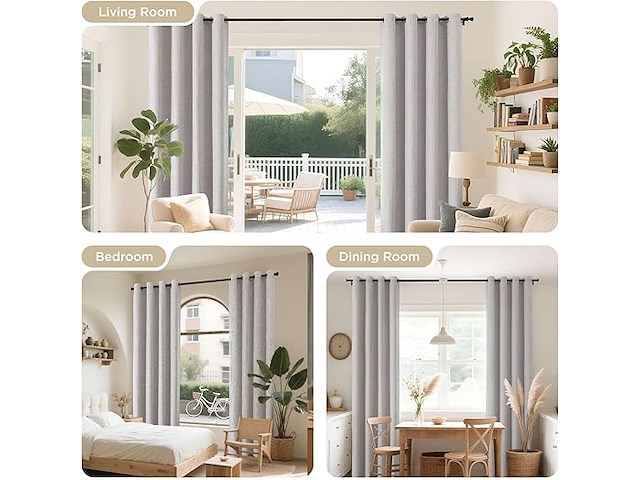 Joydeco transparant gordijn van linnen - afbeelding 2 van  2