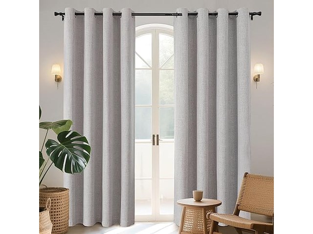 Joydeco transparant gordijn van linnen - afbeelding 1 van  2