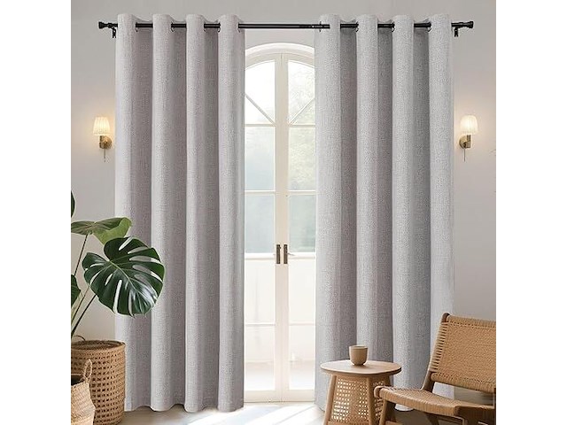 Joydeco transparant gordijn van linnen - afbeelding 1 van  2