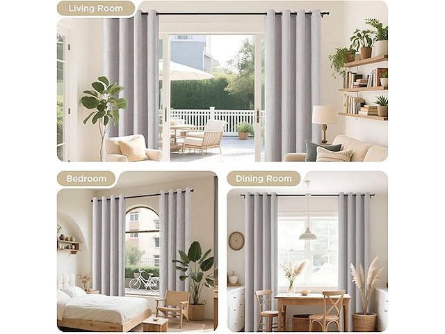 Joydeco transparant gordijn van linnen - afbeelding 2 van  2