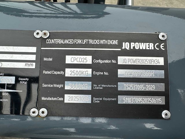 Jq power - 2025 - cpcd25 - vorkheftruck - afbeelding 24 van  26