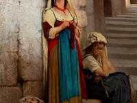 Jules joseph lefebvre (1836-1911), 'fruit vendors', oil on mahogany 40 x 31.5 cm. (15 3/4 x 12.4 in.), frame: 58.5 x 49.5 cm. (23.0 x 19.4 in.)