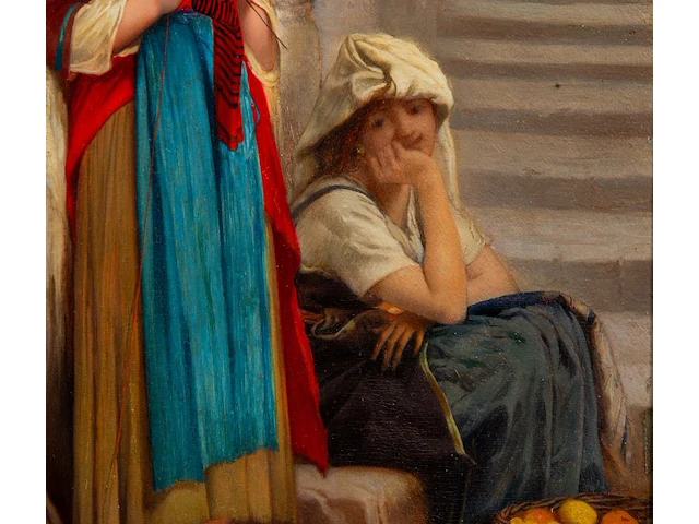 Jules joseph lefebvre (1836-1911), 'fruit vendors', oil on mahogany 40 x 31.5 cm. (15 3/4 x 12.4 in.), frame: 58.5 x 49.5 cm. (23.0 x 19.4 in.) - afbeelding 6 van  6