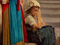 Jules joseph lefebvre (1836-1911), 'fruit vendors', oil on mahogany 40 x 31.5 cm. (15 3/4 x 12.4 in.), frame: 58.5 x 49.5 cm. (23.0 x 19.4 in.) - afbeelding 6 van  6