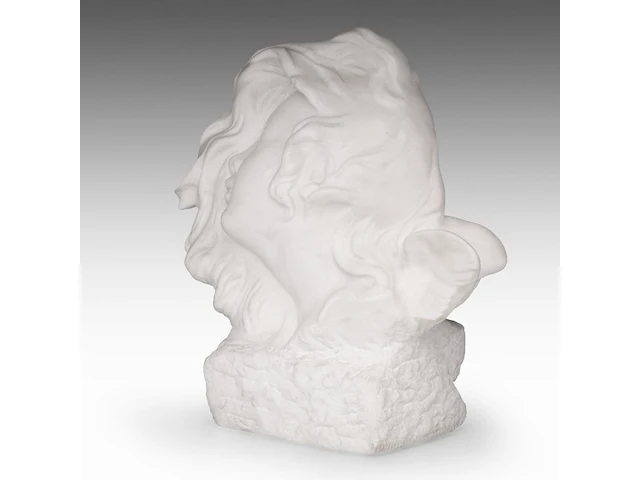 Jules lagae (1862-1931), an art nouveau bust of an angel, carrara marble 38 cm. (14.96 in.) - afbeelding 2 van  8