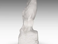 Jules lagae (1862-1931), an art nouveau bust of an angel, carrara marble 38 cm. (14.96 in.) - afbeelding 3 van  8