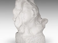 Jules lagae (1862-1931), an art nouveau bust of an angel, carrara marble 38 cm. (14.96 in.) - afbeelding 7 van  8