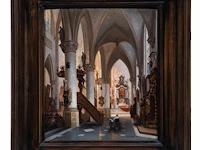 Jules victor génisson (1805-1860), interior of a baroque cathedral, 1859, oil on oak, 44.5 x 38 cm. (17.51 x 14.96 in.), frame: 64.5 x 58 cm. (25.39 x 22.82 in.) - afbeelding 2 van  6