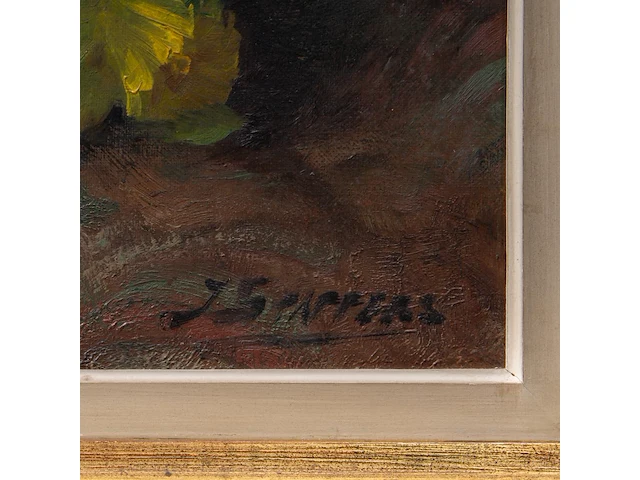 Julien stappers (1875-1960), flower still life, oil on canvas 60 x 80 cm. (23.62 x 31 1/2 in.), frame: 78 x 98 cm. (30.71 x 38.57 in.) - afbeelding 4 van  6