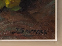 Julien stappers (1875-1960), flower still life, oil on canvas 60 x 80 cm. (23.62 x 31 1/2 in.), frame: 78 x 98 cm. (30.71 x 38.57 in.) - afbeelding 4 van  6