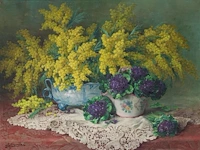 Julien stappers (1875-1960), flower still life, oil on canvas 60 x 80 cm. (23.62 x 31 1/2 in.), frame: 84 x 102 cm. (33.07 x 40.15 in.)