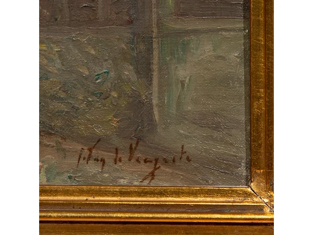 Julien vande veegaete (1886-1960), view of ghent, oil on canvas 50 x 40 cm. (19.67 x 15 3/4 in.), frame: 60 x 50 cm. (23.62 x 19.67 in.) - afbeelding 4 van  6