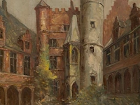 Julien vande veegaete (1886-1960), view of ghent, oil on canvas 50 x 40 cm. (19.67 x 15 3/4 in.), frame: 60 x 50 cm. (23.62 x 19.67 in.) - afbeelding 5 van  6