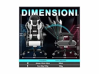 Jummico gamingstoel met massagefunctie-tot 150 kg, zwart-wit - afbeelding 1 van  2