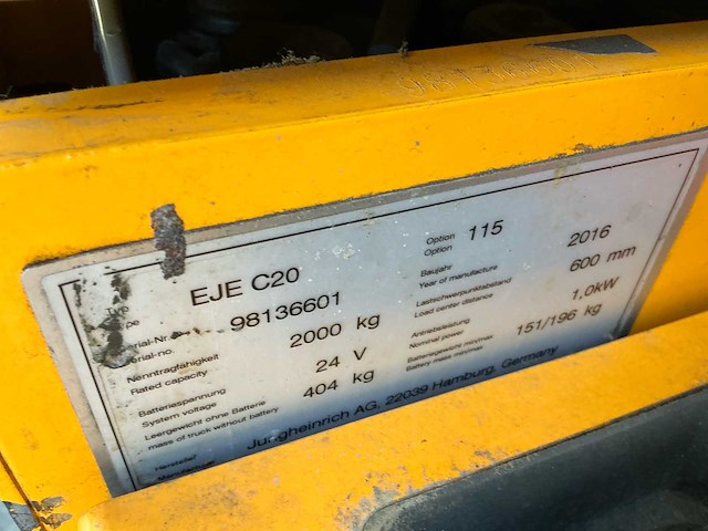 Jungheinrich - eje c20 - elektrische palletwagens (6x) - afbeelding 1 van  1