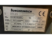 Jungheinrich - etv 114 - vorkheftruck - 2003 - afbeelding 15 van  15