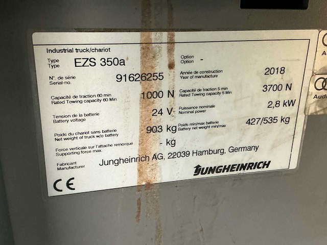 Jungheinrich - ezs-350-a-ftf - takelwagens - 2018 - afbeelding 2 van  11