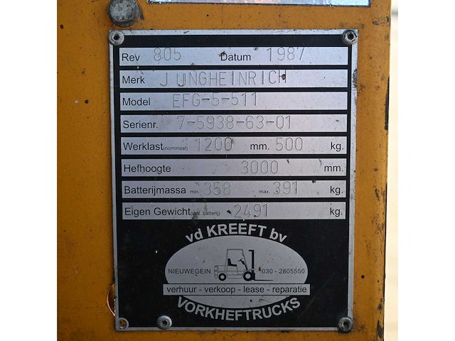 Jungheinrich efg-5-511 elektrische heftruck - afbeelding 5 van  14