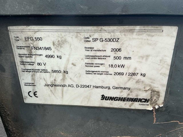 Jungheinrich efg550 vorkheftruck - afbeelding 11 van  33